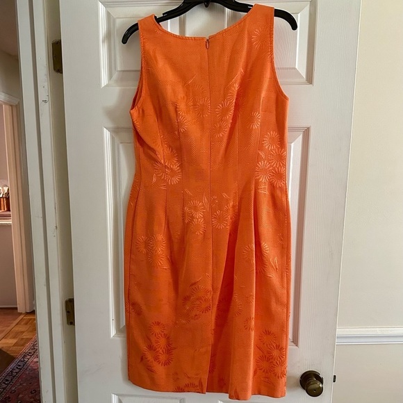 Sharon Young Orange Floral Sleeveless Sheath Dress with Matching Jacket Size 6 - Picture 5 of 6